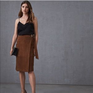 Reiss Milly Suede Midi Skirt